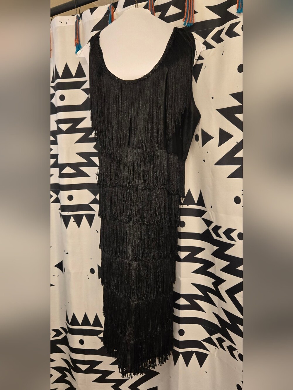 California Costumes Black Fringe Flapper Dress